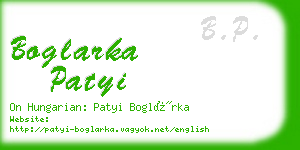 boglarka patyi business card